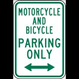 Motorcycle and Bicycle Parking Only Sign